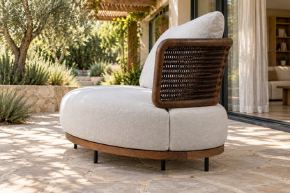 Ravello Lounge Chair, low near-side-profile lifestyle view