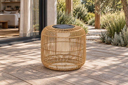 Solano Solar Lantern, Low, front-right three-quarter lifestyle view