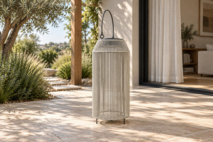 Solano Solar Lantern, Tall, low near-side-profile lifestyle view