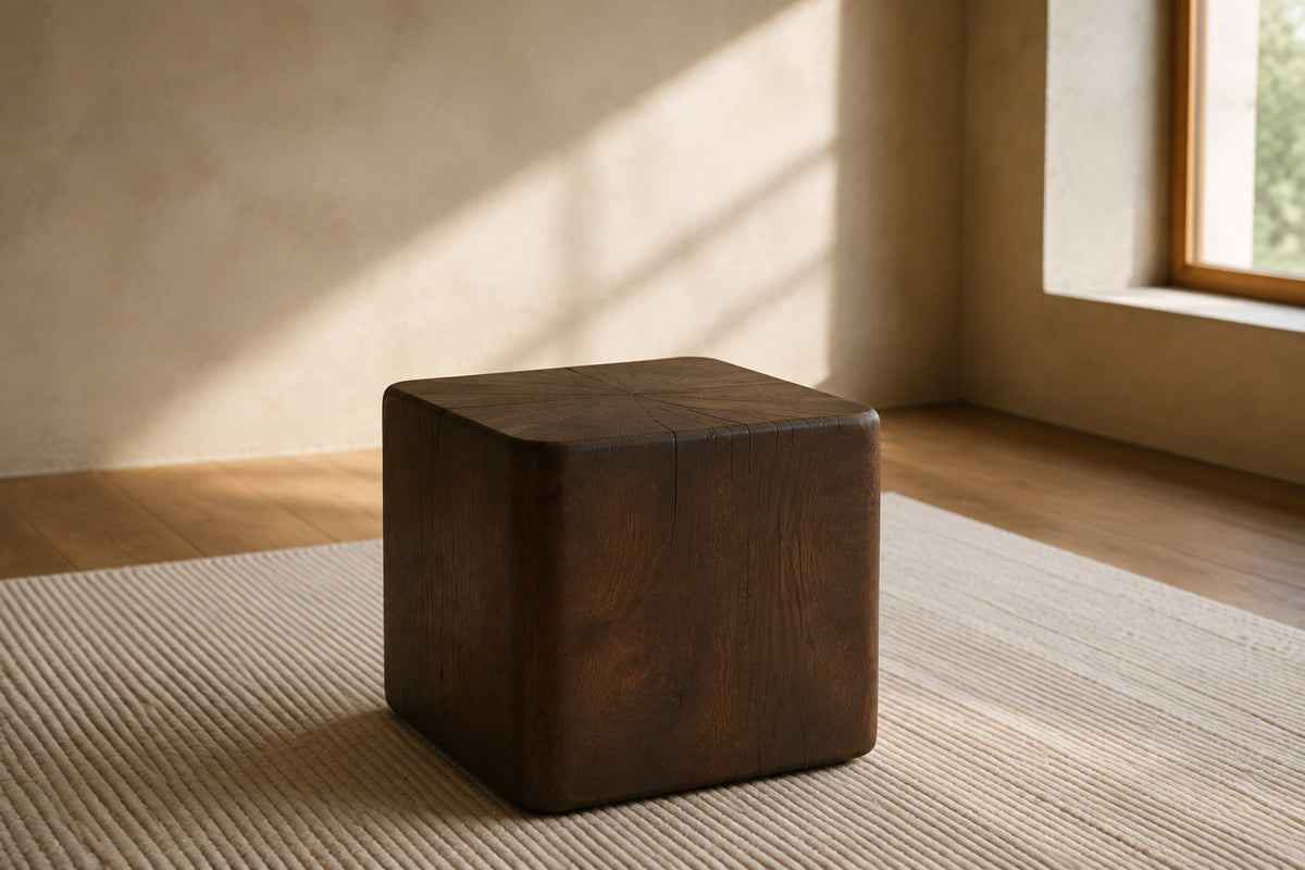 Oslo Plinth Square Side Table — photographed in a living room, second view