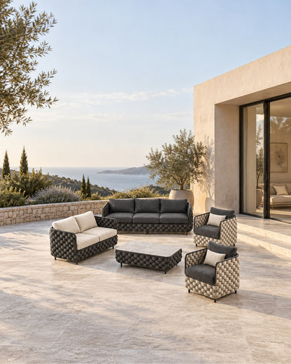 Bodrum Outdoor Sofa Set in a styled setting