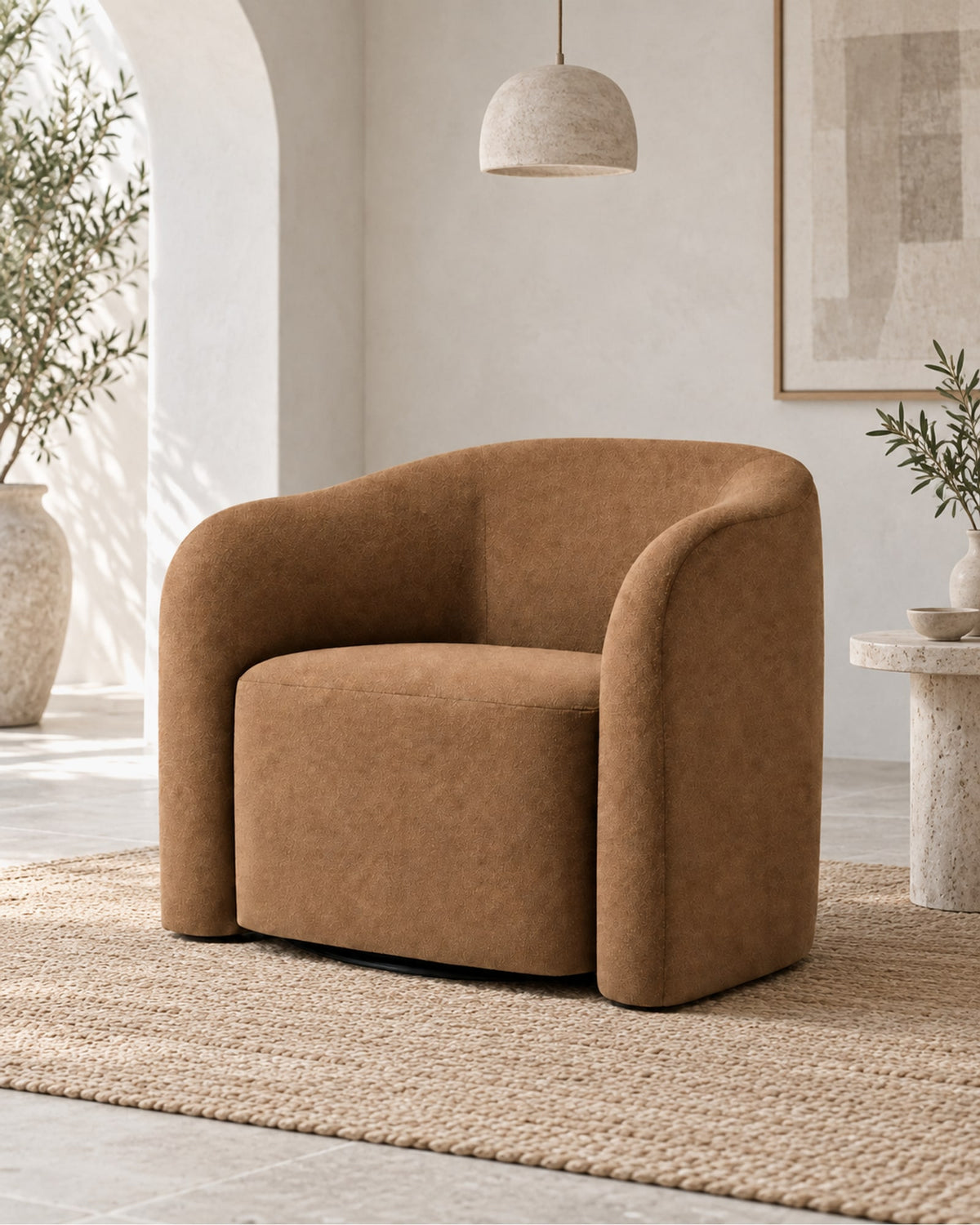 Ondé Swivel Chair in a styled setting