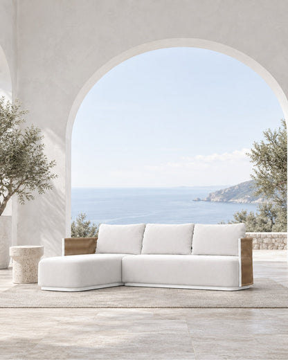 Ripple Chaise Sectional in Aluminium in a styled setting