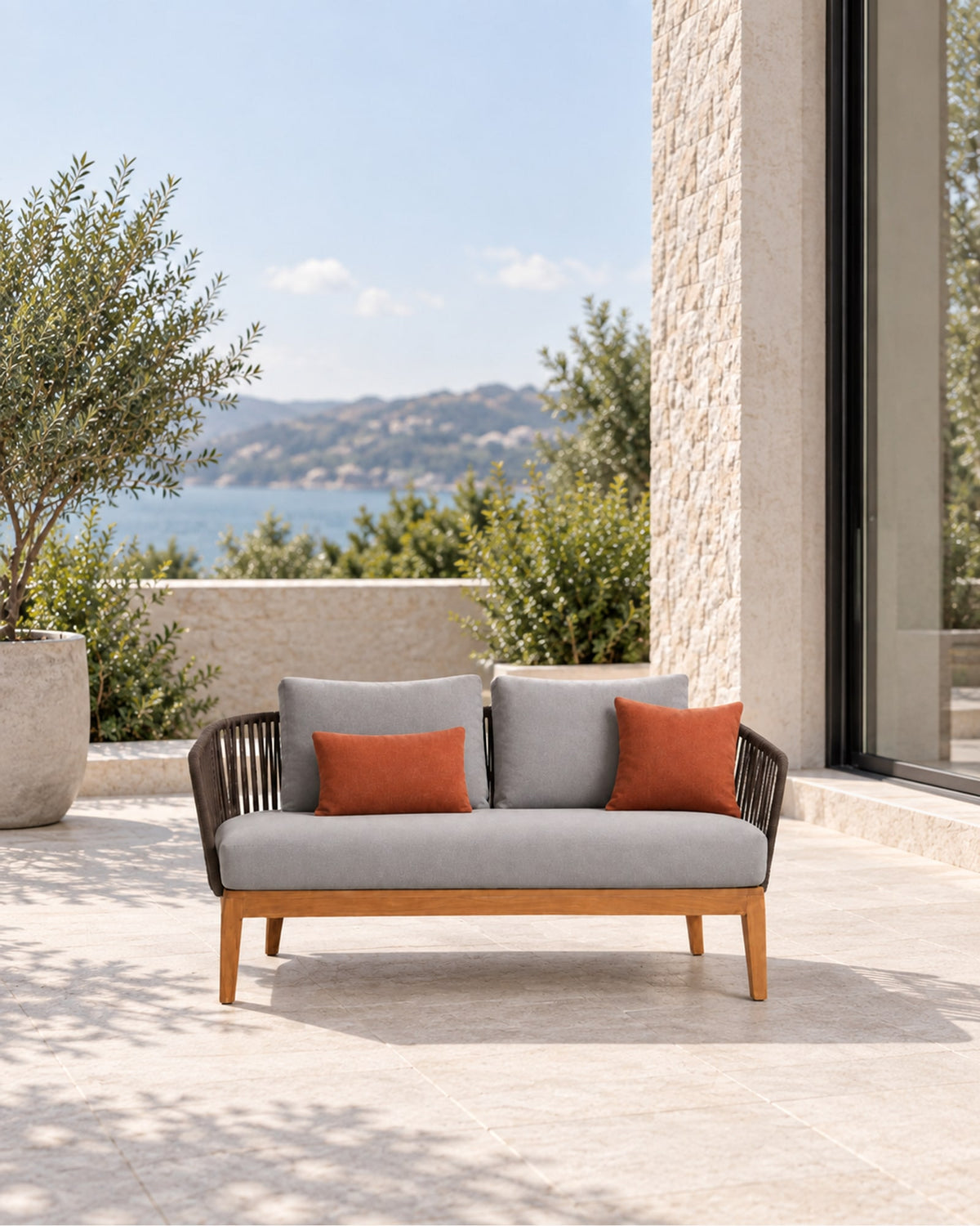 Puglia Two-Seat Sofa in a styled setting