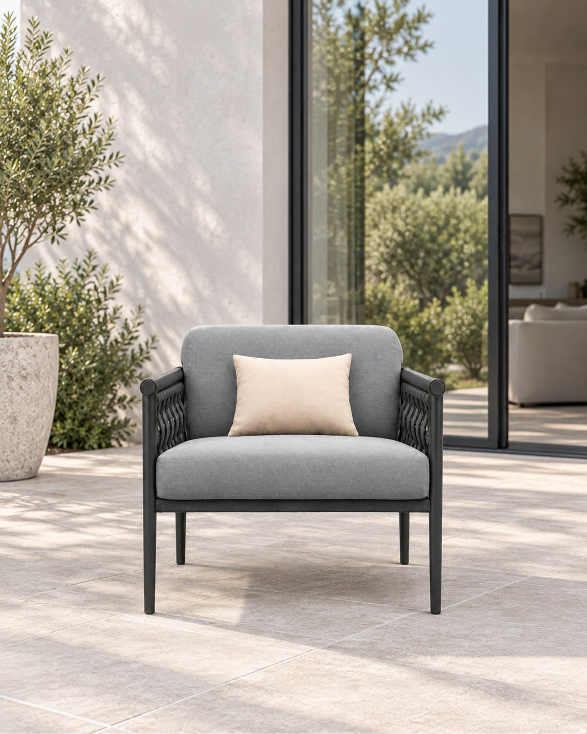 Formentera Lounge Chair in a styled setting