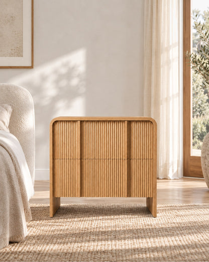 Alora Closed Nightstand in a styled setting
