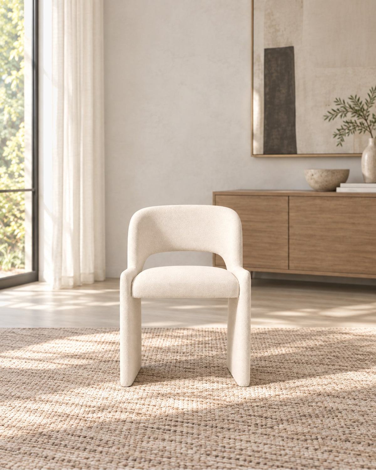 Corta Fabric Dining Side Chair in a styled setting