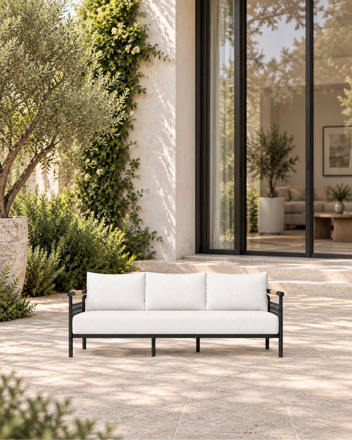 Zenia Sofa in Aluminium in a styled setting