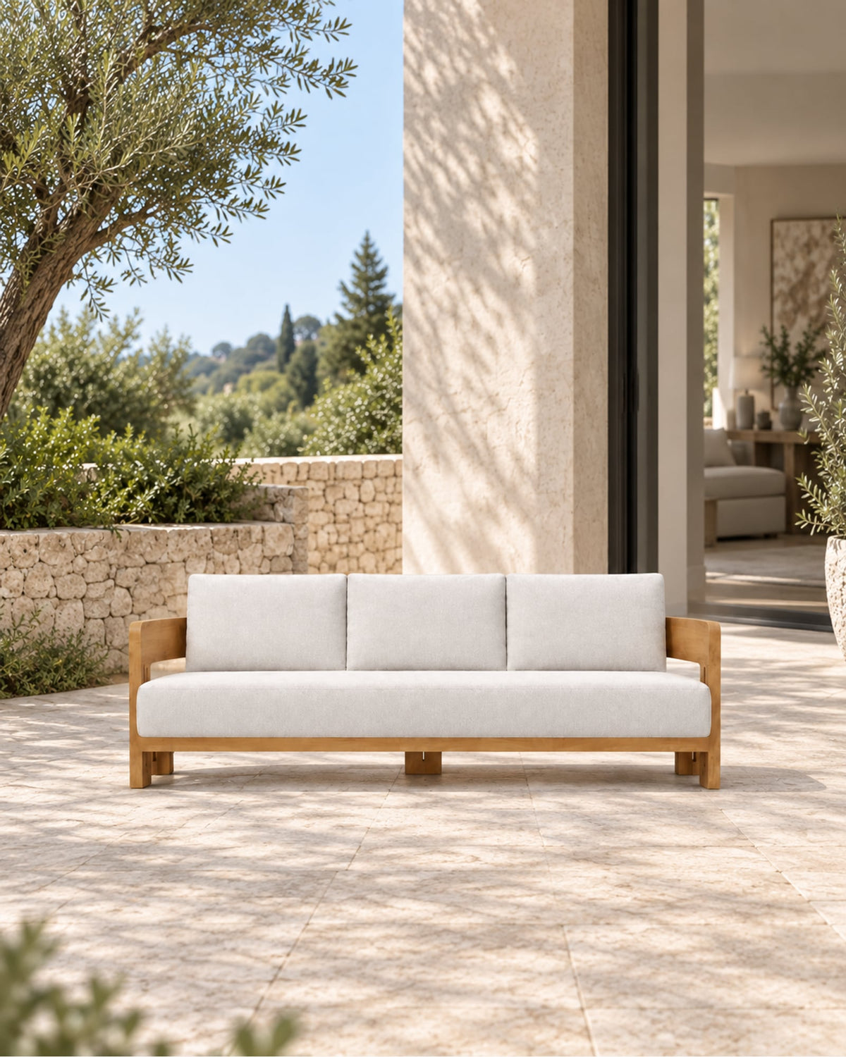 Serein Sofa in Teak in a styled setting