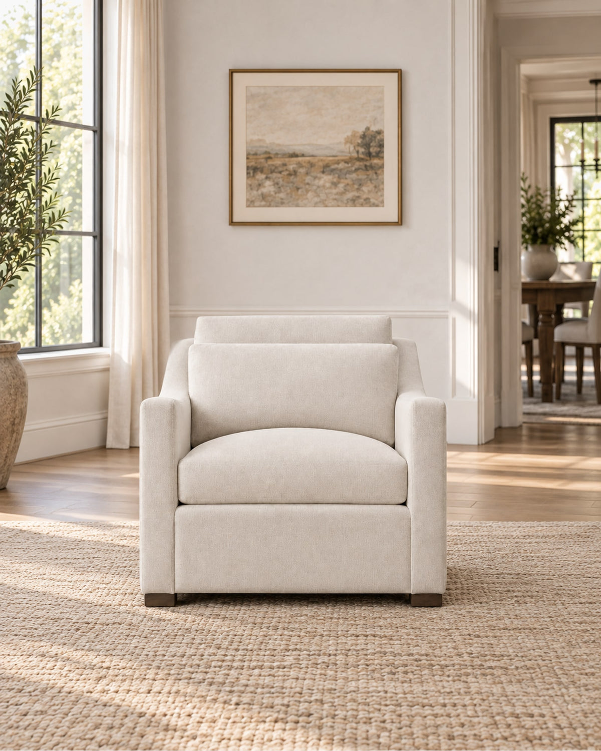 Belgian Classic Slope Arm Chair in a styled setting