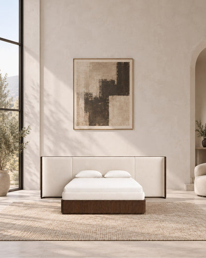 Byron Extended Fabric Shelter Bed in a styled setting