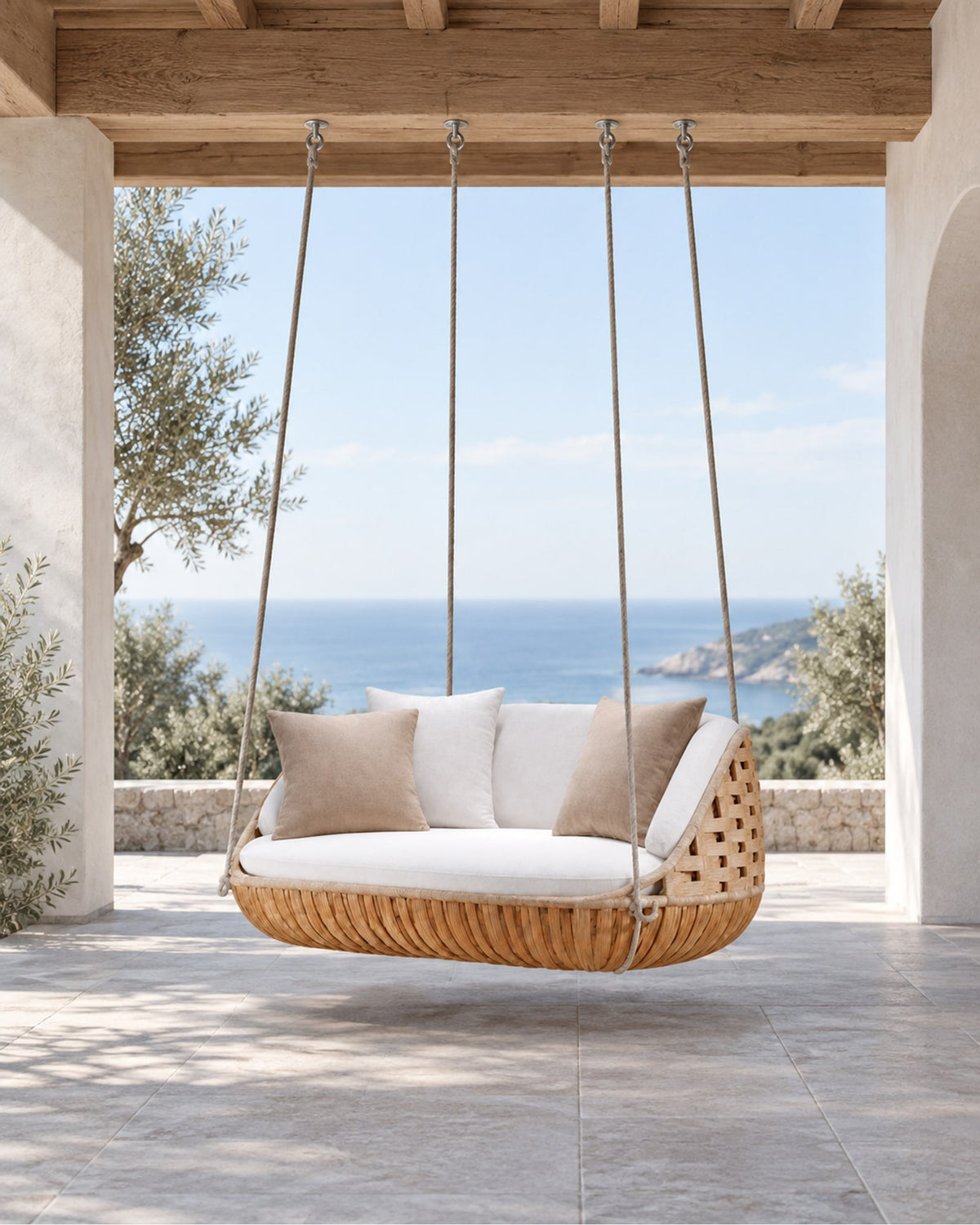 Portico Swing Seat, Double in a styled setting