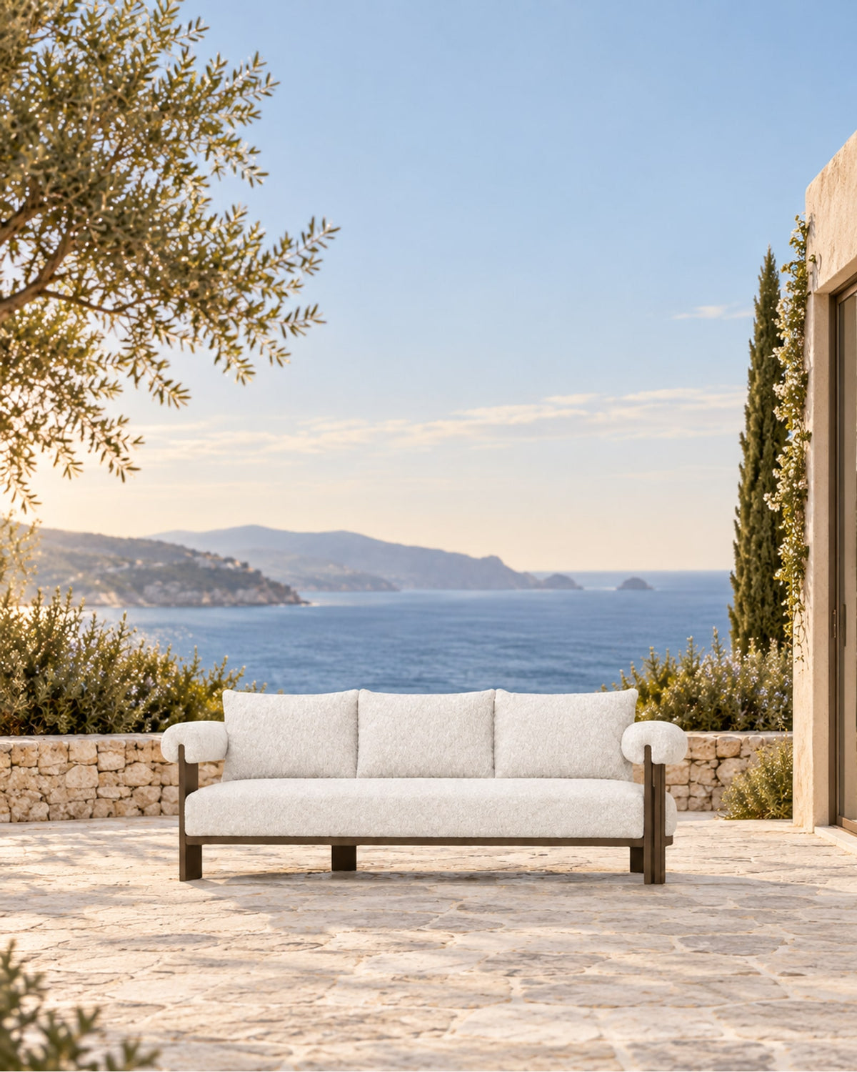 Ethereal Sofa in Aluminium in a styled setting