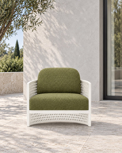 Luna Lounge Chair in Aluminium in a styled setting