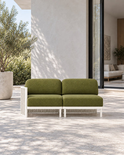 Luna Modular Two-Seat in Aluminium in a styled setting