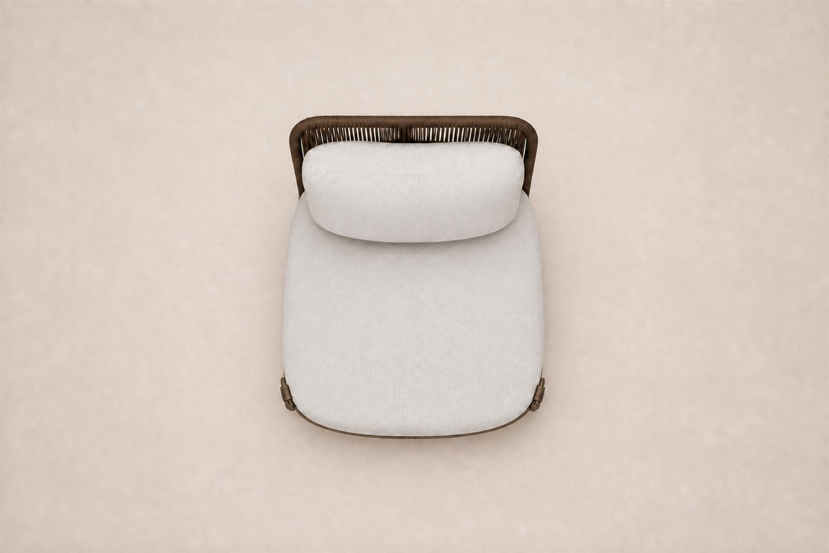 Amalfi Lounge Chair, Slipper, overhead top view