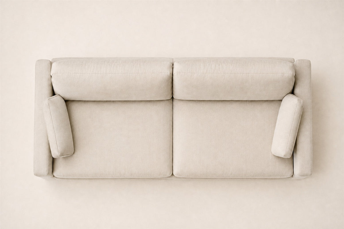 Belgian Slipcovered Track Arm Sofa, overhead top view