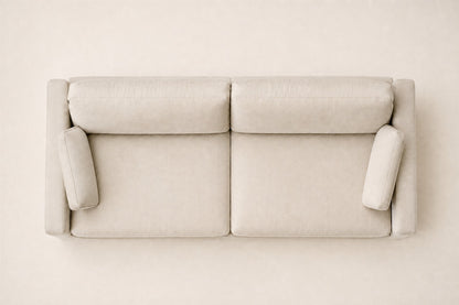 Belgian Slipcovered Track Arm Sofa, overhead top view