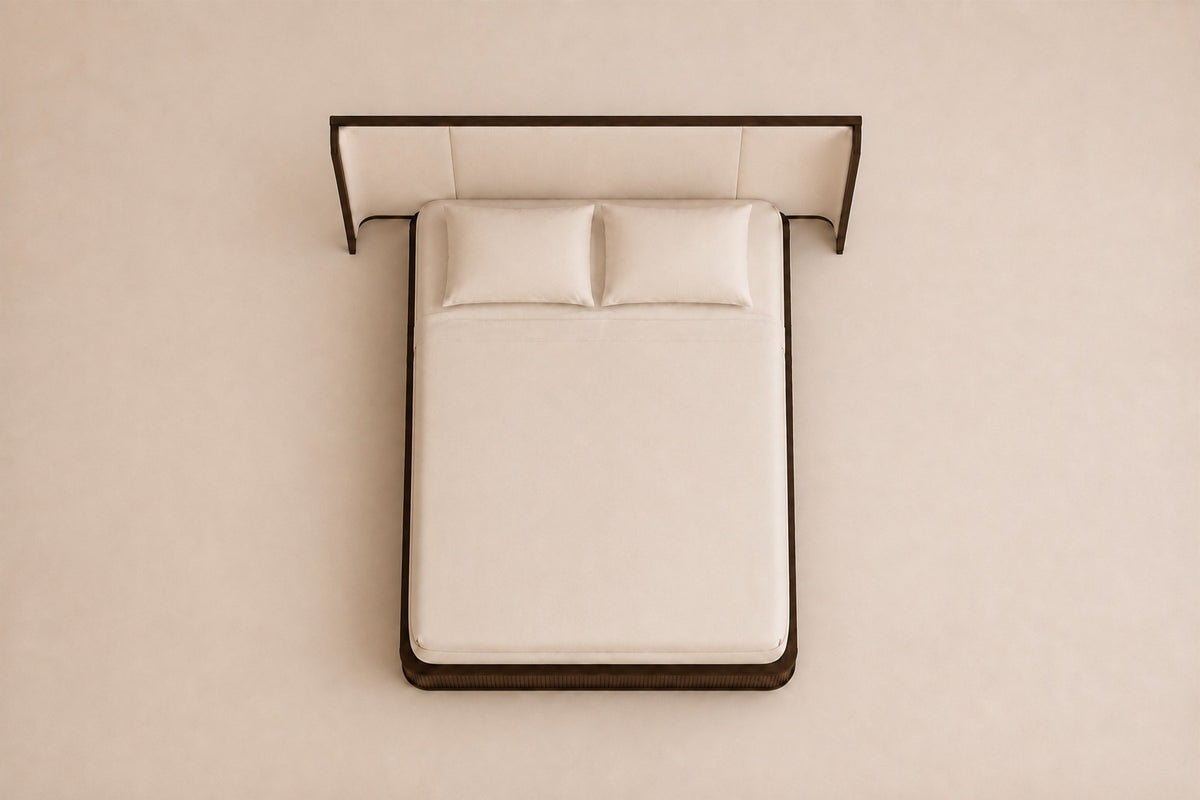 Byron Extended Fabric Shelter Bed, overhead top view