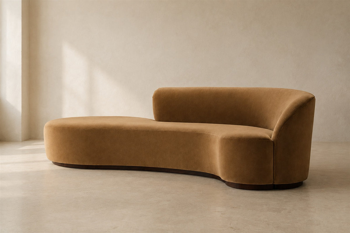Copenhagen Right Arm Asymmetrical Sofa, photographed in a quiet living room