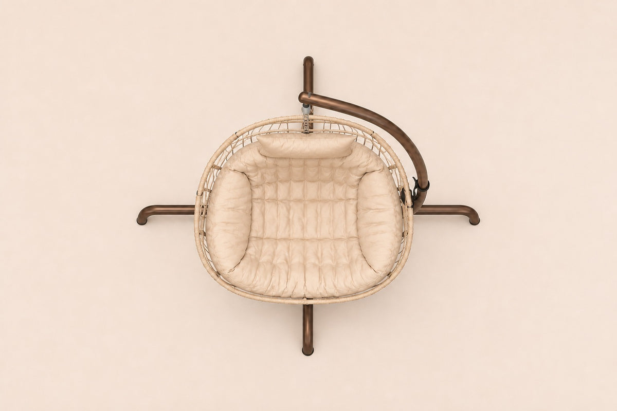 Corda Hanging Chair with Stand, overhead top view