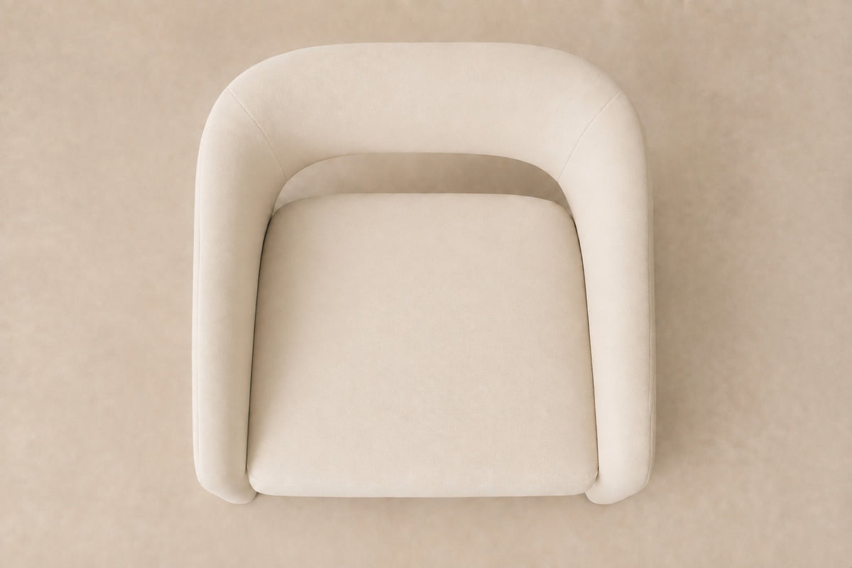 Corta Fabric Dining Armchair, overhead top view
