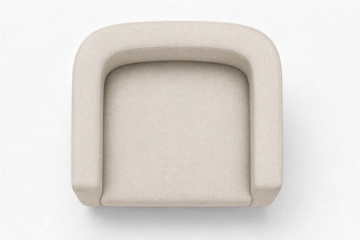 Drew Curved Swivel Chair, overhead top view