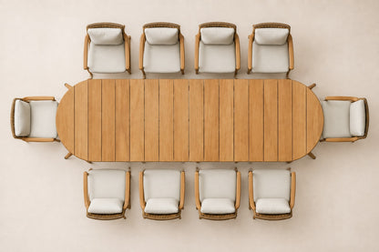 Estoril Outdoor Dining Set, overhead top view