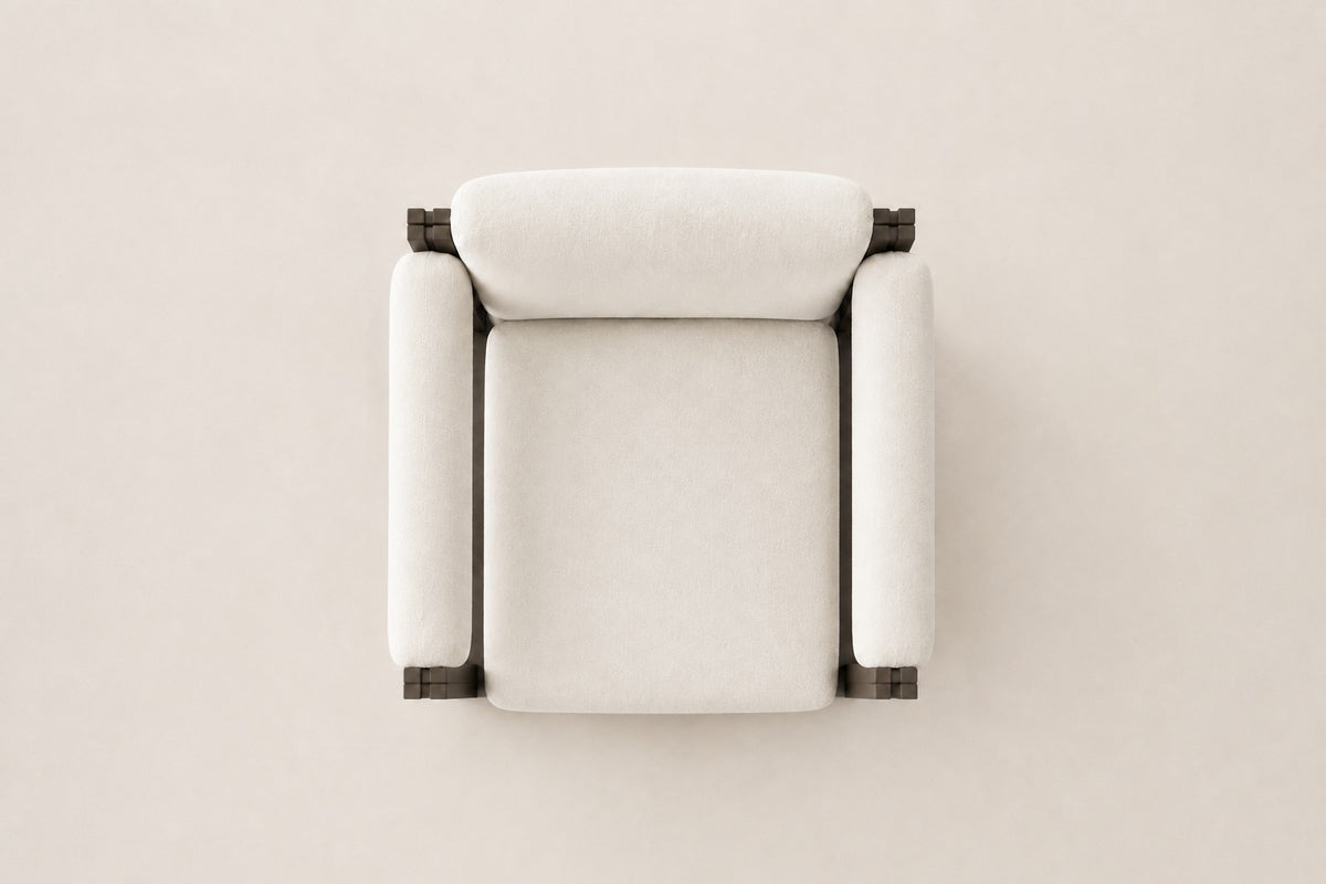 Ethereal Dining Chair in Aluminium, overhead top view