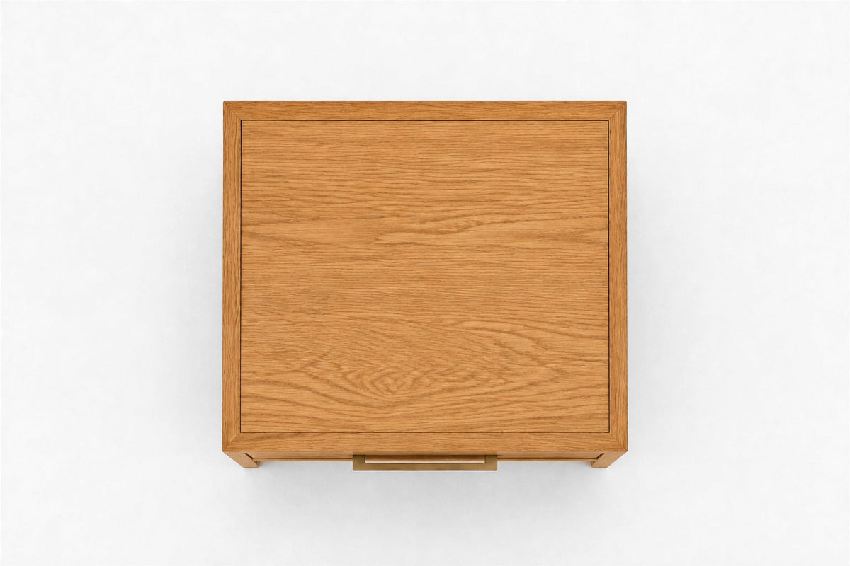 French Contemporary Open Nightstand, overhead top view