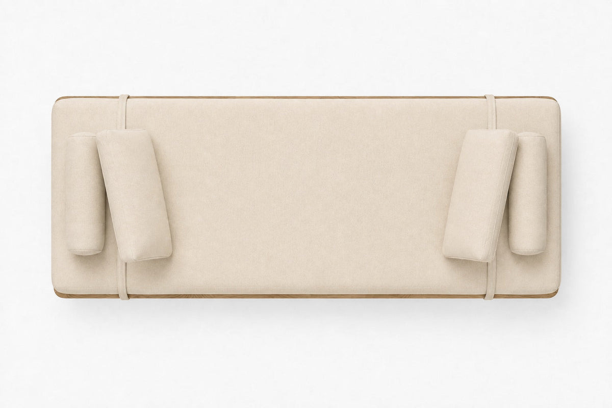 Gael Oak Fabric Panel Daybed, overhead top view