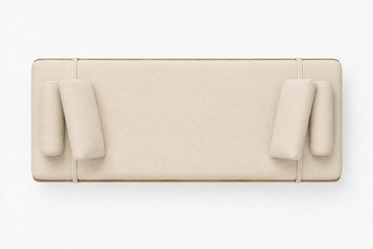 Gael Oak Fabric Panel Daybed, overhead top view