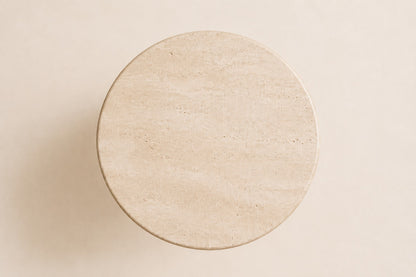 Gio Stone Round Side Table, overhead top view
