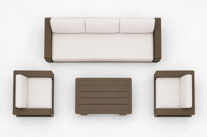 Grace Outdoor Sofa Set in Aluminium, overhead top view
