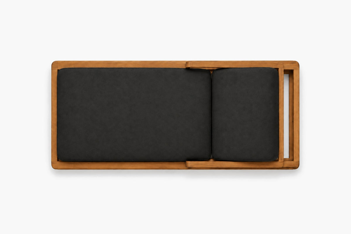 Grace Sun Lounger in Teak, overhead top view
