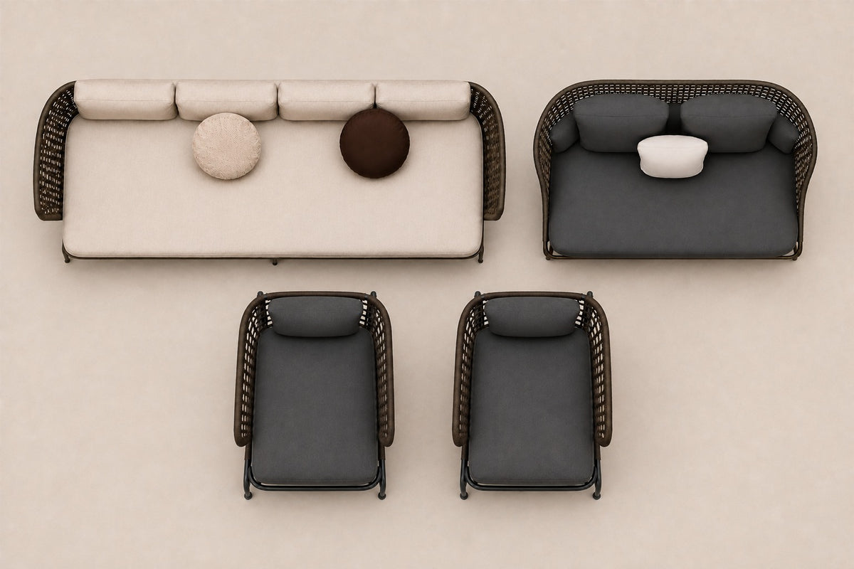 Ischia Outdoor Sofa Set, overhead top view