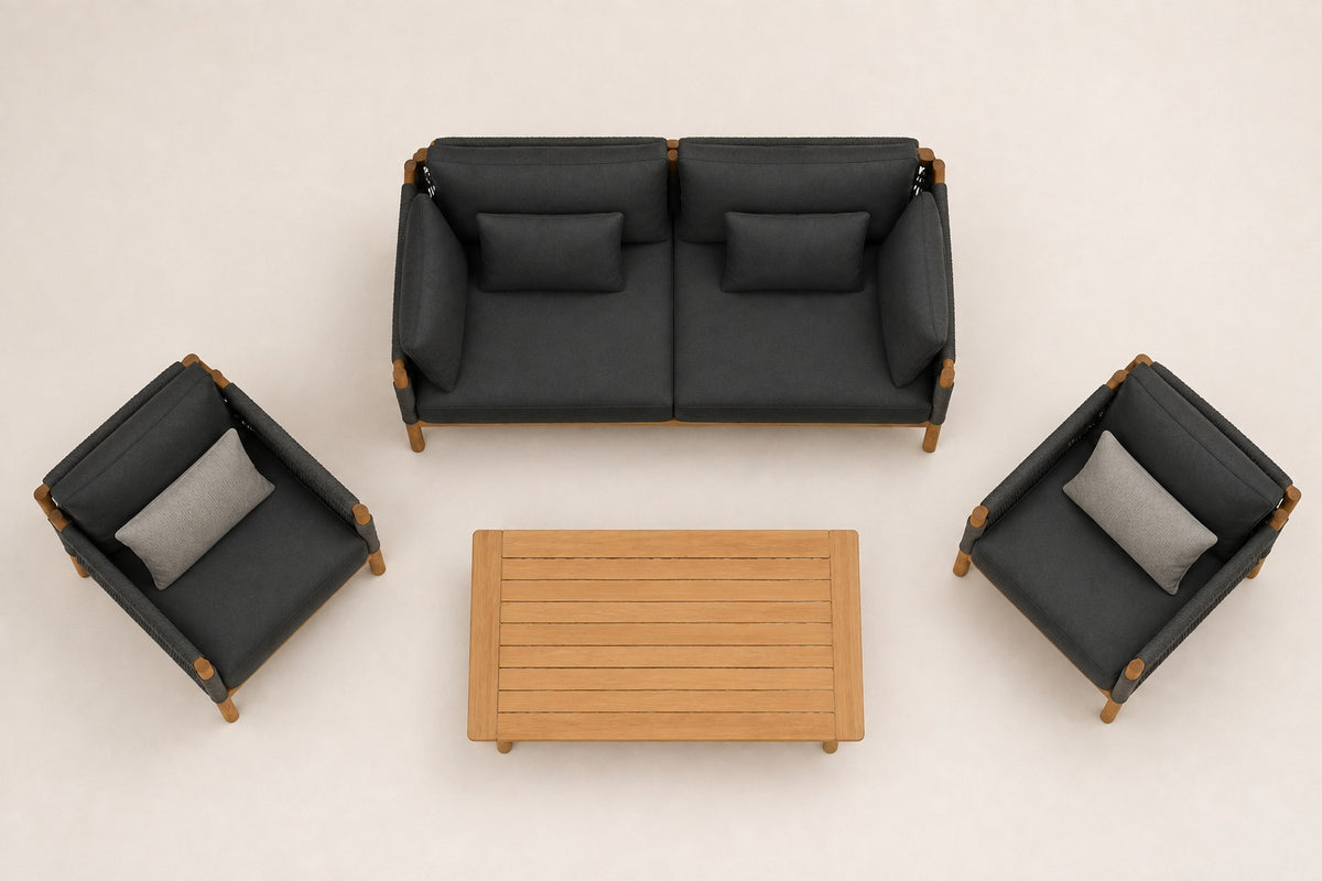 Ithaca Outdoor Sofa Set, overhead top view