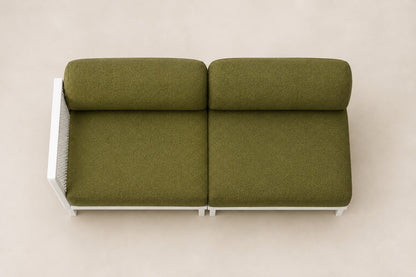 Luna Modular Two-Seat in Aluminium, overhead top view