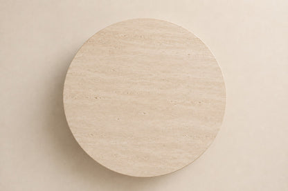 Luna Side Table in Aluminium, overhead top view