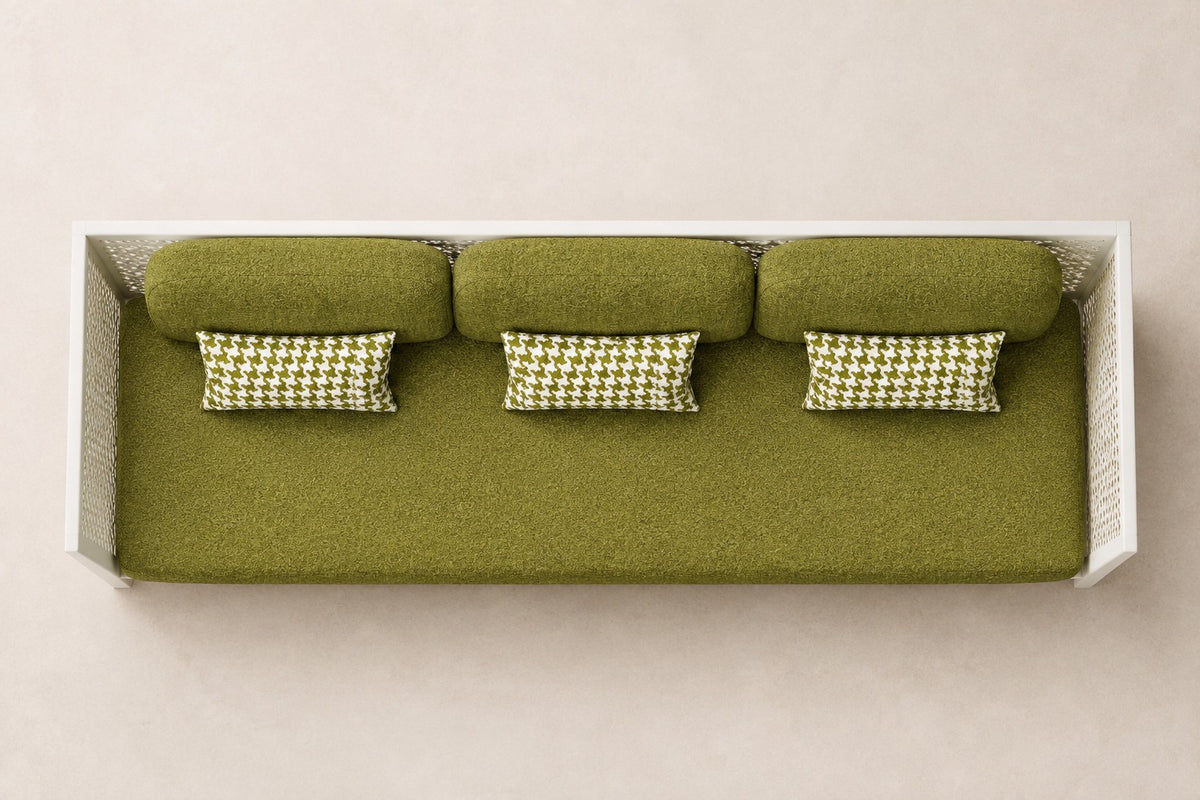 Luna Sofa in Aluminium, overhead top view