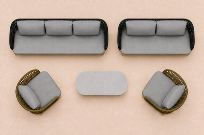 Menorca Outdoor Sofa Set, overhead top view