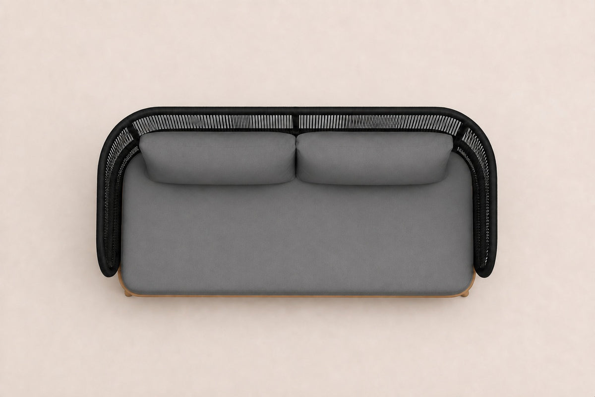 Menorca Two-Seat Sofa, overhead top view