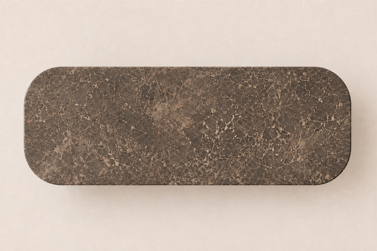 Mulholland Emperador 4-Door Sideboard in Dark Oak, overhead top view