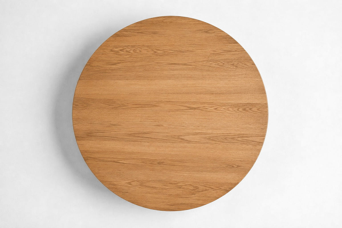 Mulholland Pedestal Round Coffee Table, overhead top view