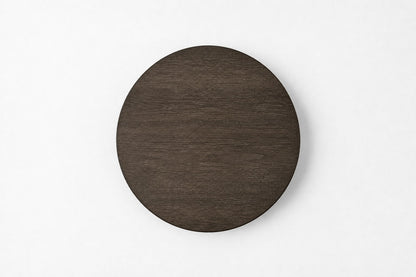 Nicholas Oak Round Coffee Table, overhead top view