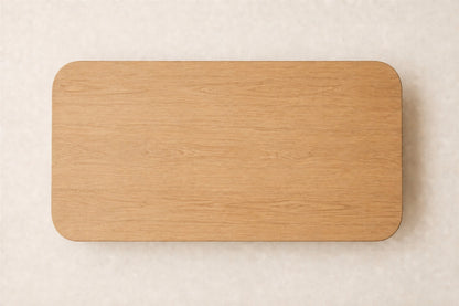 Oslo Cylinder Rectangular Dining Table, overhead top view