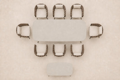 Otranto Outdoor Dining Set, overhead top view
