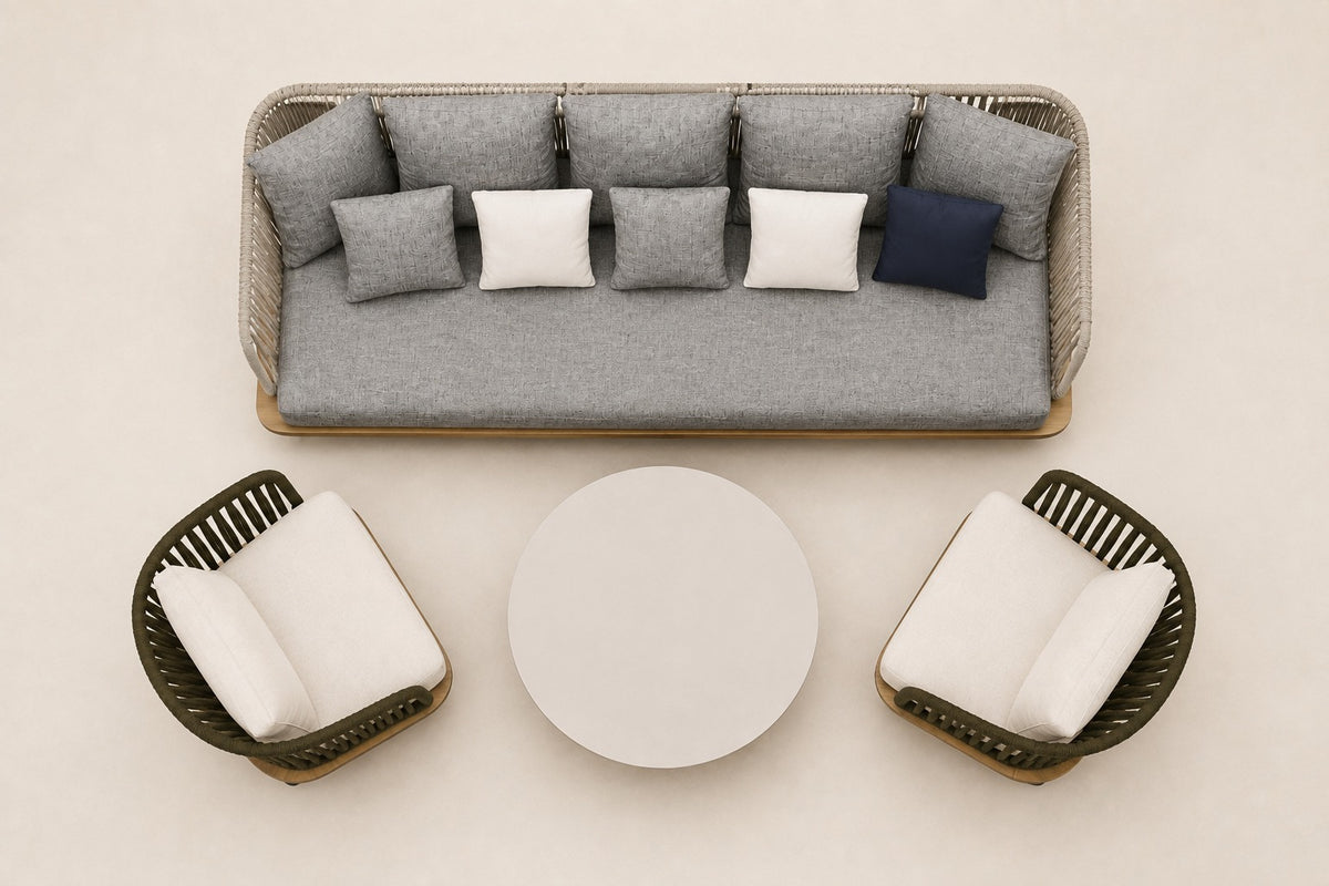Portofino Outdoor Sofa Set, overhead top view