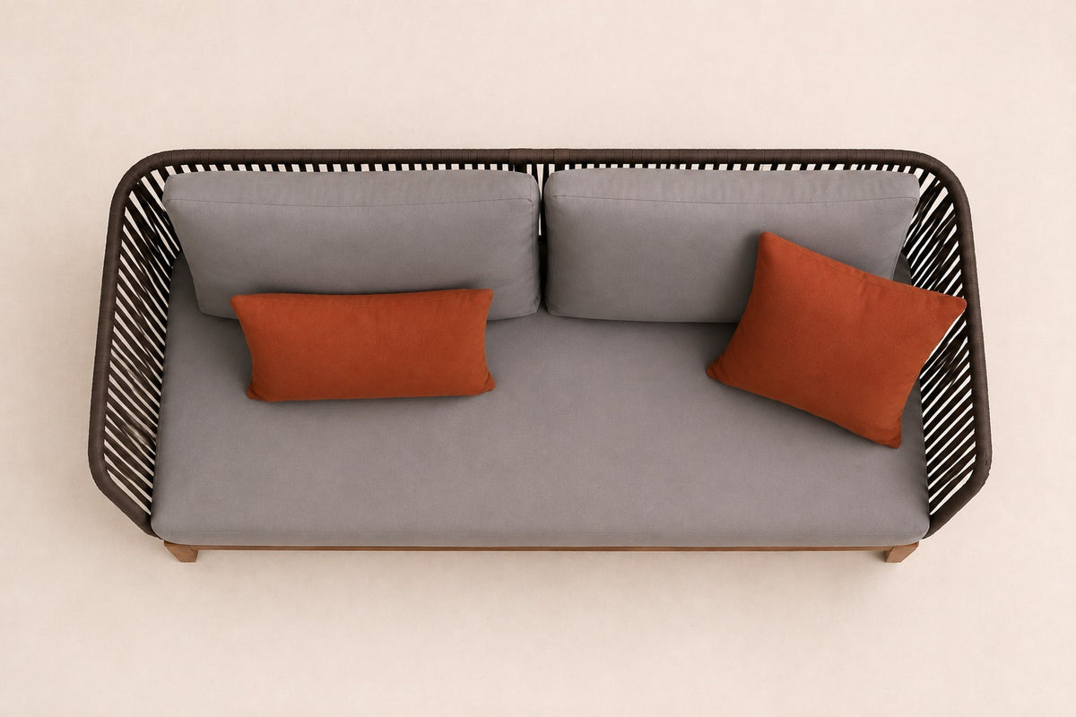 Puglia Two-Seat Sofa, overhead top view