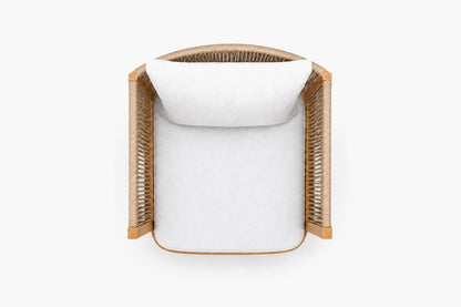 Ripple Dining Chair in Teak, overhead top view